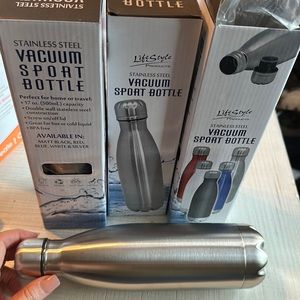 NWT LifeStyle Stainless Steel Vacuum Sport Insulated Bottle 17oz Screw Top *One*